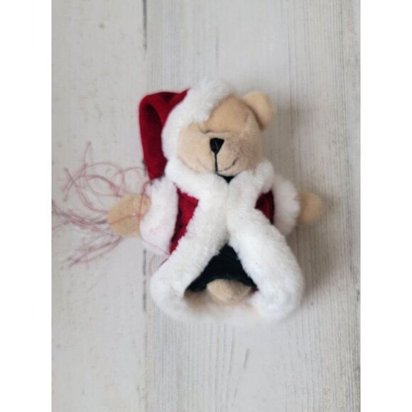 Mini red Santa Claus bear plush stuffed animal toy figure - Picture 1 of 7